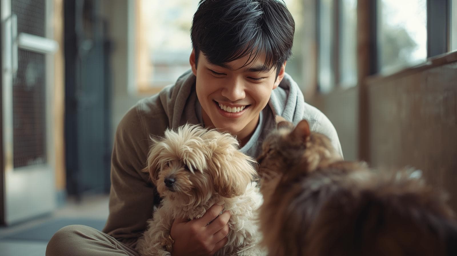 Student Ambassador with a dog