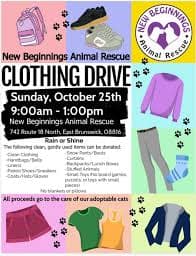 New Beginnings Animal Rescue Clothing Drive